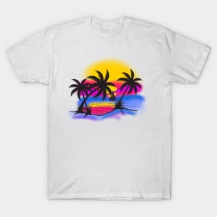 Digital Airbrushed Beach Scene T-Shirt